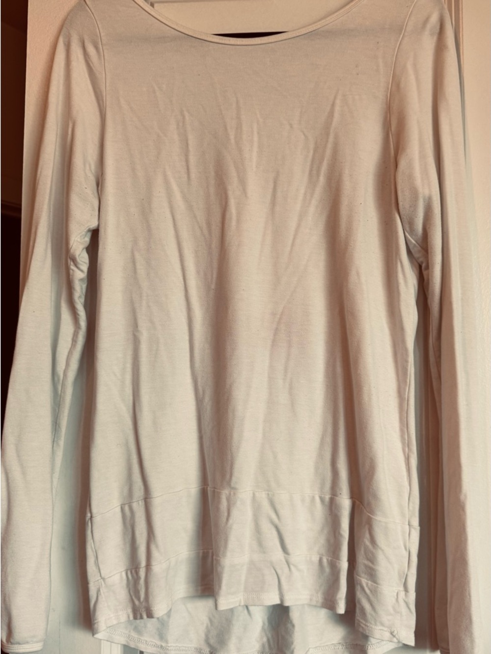 Splits59 Cream Long Sleeve Tee with Red Brand Tag
